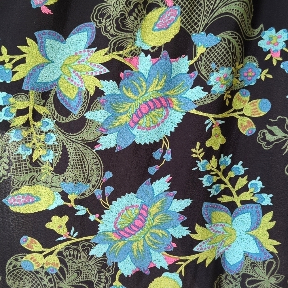 Love Lucy Love The Weekender Floral Tie Front Quarter Sleeve Kimono Cardigan XS - Picture 6 of 14